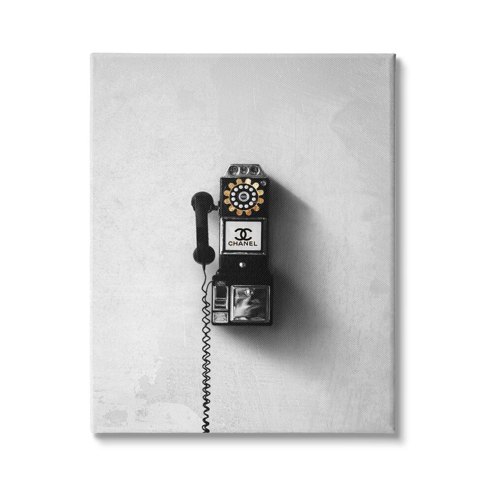 6563 Vintage Fashion Dial Phone Glam Pop Black White